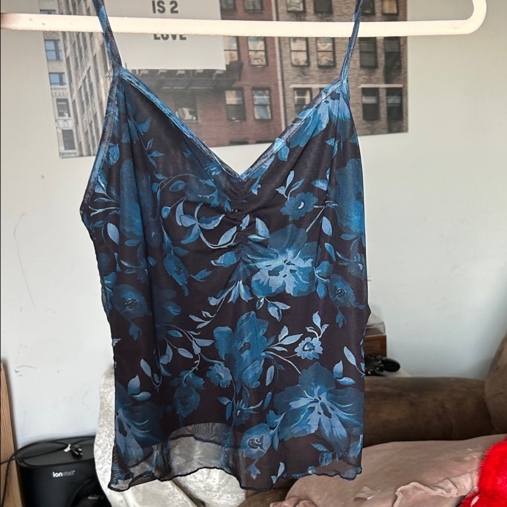 Floral Blue Camisole Top